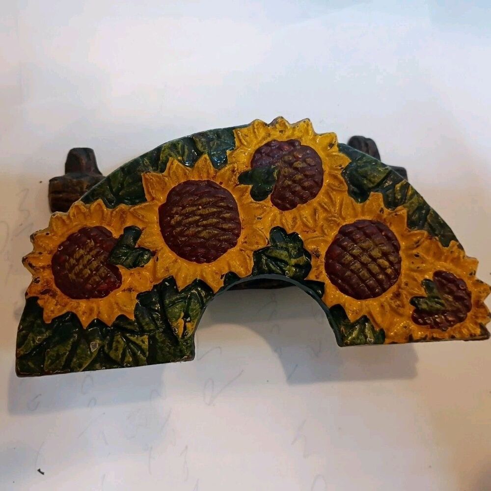 Vintage Country Sunflower Cast Iron Napkin Holder